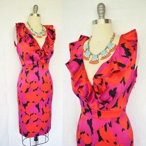 TORY BURCH silk ruffle pin-up dress